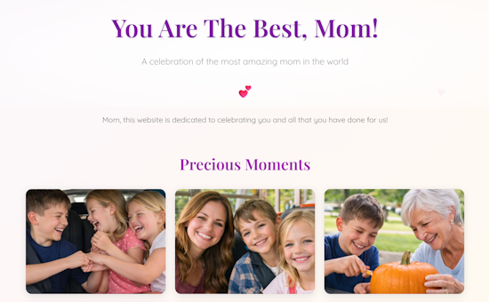 Example site preview